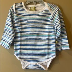 Nui Blue and Green Striped Kids One Piece